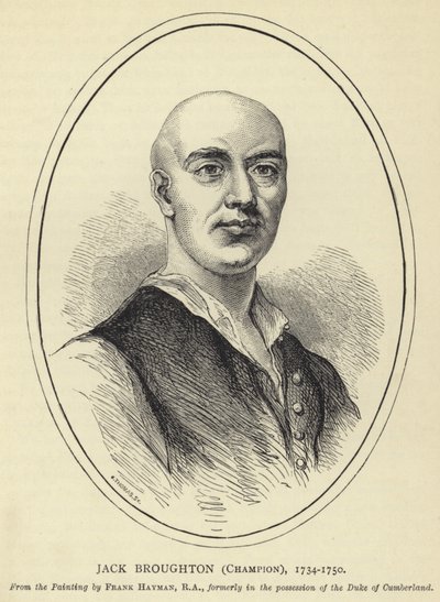 Jack Broughton, Champion, 1734-1750, Z obrazu Franka Haymana, RA, dříve v držení vévody z Cumberlandu od English School