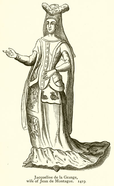 Jacqueline de la Grange, manželka Jean de Montague. 1419 od English School