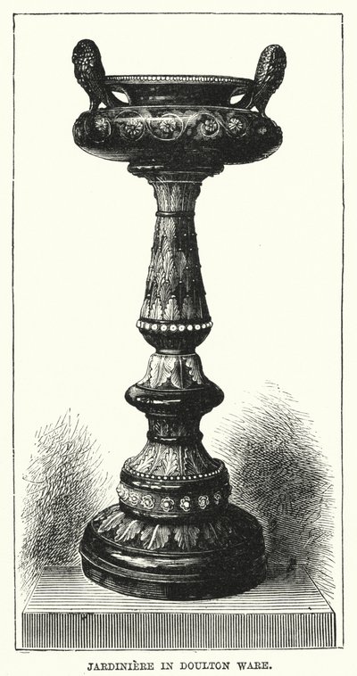 Jardiniere in Doulton ware (rytina) od English School