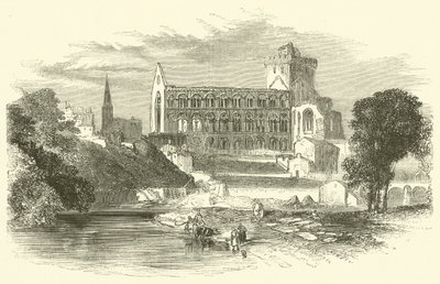 Jedburgh Abbey (rytina) od English School