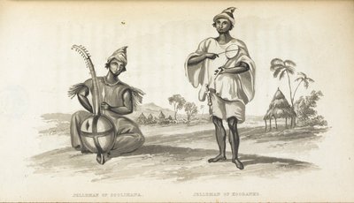 Jellemen ze Solimana. The Musicians of West Africa, Alexander Gordon Laing, nakl. 1825 (členové) od English School