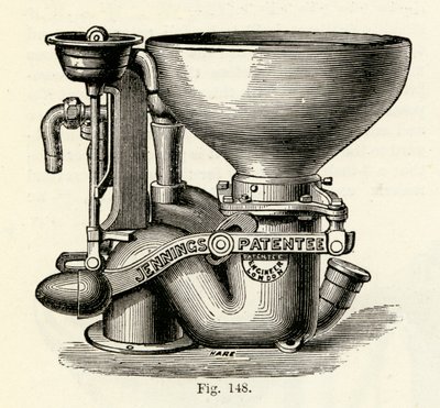 Jennings vylepšená skříň na ventily Bramah, 1870 od English School