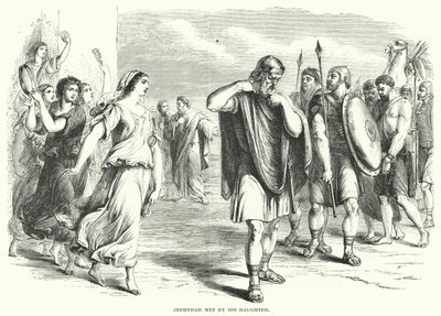 Jefta, kterého potkala jeho dcera (rytina) od English School