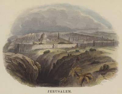 Jerusalem (barevná rytina) od English School
