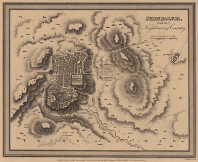 Jeruzalém s okolní krajinou (rytina) od English School