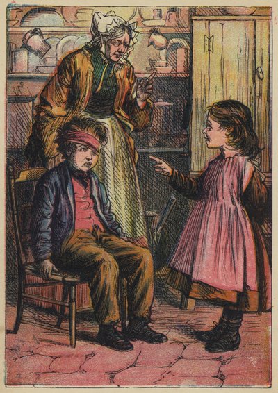Jill si hraje na chudáka Jacka (barevná litografie) od English School
