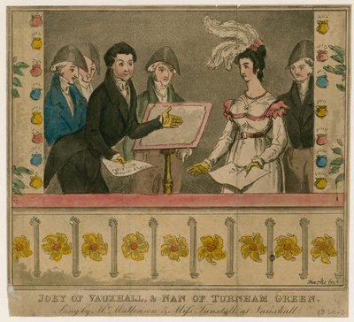 Joey z Vauxhallu a Nan z Turnham Green, zpívali pan Mattison a slečna Tunstallová ve Vauxhall Gardens od English School