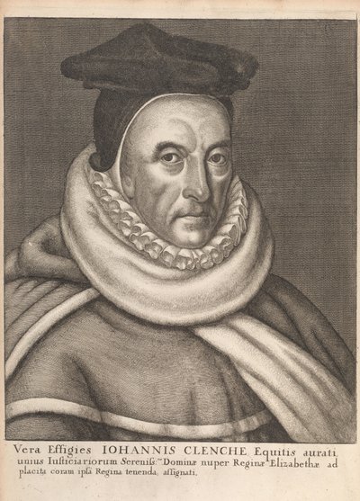John Clenche, z Historical Memorials of the English Laws od Williama Dugdalea, Londýn 1666 od English School