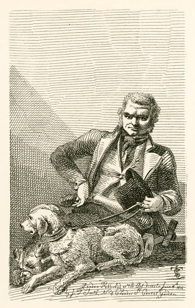 John MacNally, z okresu Tyrone, se svými dvěma psy Boxer a Rover od English School