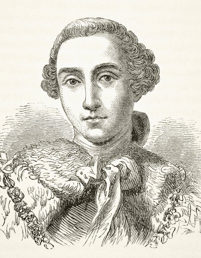 John Stuart, 3. hrabě z Bute, z „Národní a domácí historie Anglie“ od Williama Hickmana Smith Aubrey (1858-1916), vydaný v Londýně, kolem roku 1890 od English School