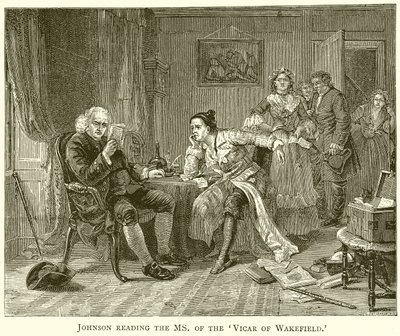 Johnson čte paní vikáře z Wakefieldu od English School