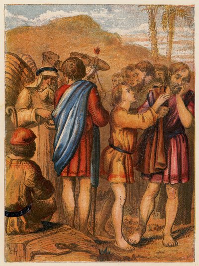 Josef prodán svými bratry (barevná litografie) od English School