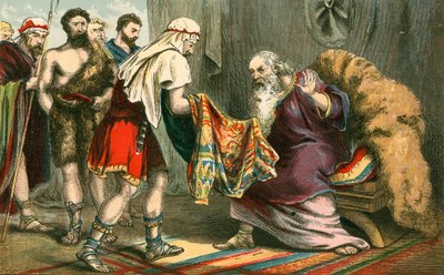 Josephův kabát mnoha barev přinesl jeho otci Jacobovi od English School