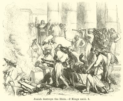 Josiah ničí Idoly, 2 Kings, xxiii, 4 od English School