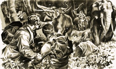 Cesta do středu Země. Ilustrace ze seriálu Julese Verna od English School