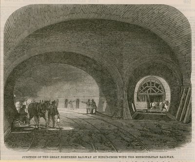 Křižovatka Velké severní železnice v Kings Cross s Metropolitan Railway od English School