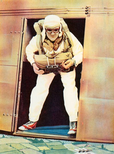 Právě se chystám skočit (barevná litografie) od English School