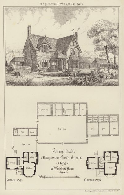 Keepers Lodge, Broadwell Grove Estate, Oxon (rytina) od English School