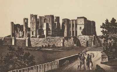 Hrad Kenilworth (litografie) od English School
