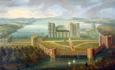Kenilworth Castle, Warwickshire (olej na plátně) od English School