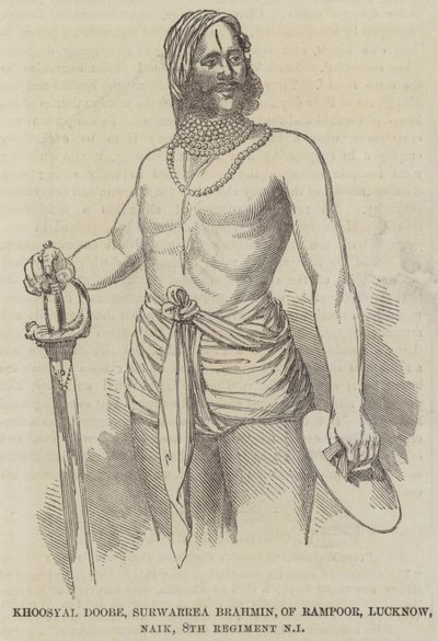 Khushal Dubey, Survarara Brahmin, z Rampur, Lukno, Nayak, 6. pluk domorodé pěchoty (Inviring) od English School