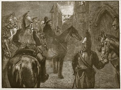 Únos vévody Děnghiena, 1804, ilustrace z Cassells Illustrated History of England (sépiová fotografie) od English School