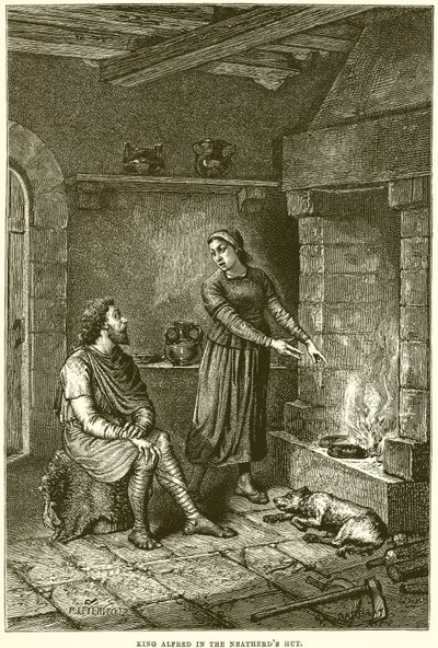 Král Alfréd v chatě Neatherds od English School
