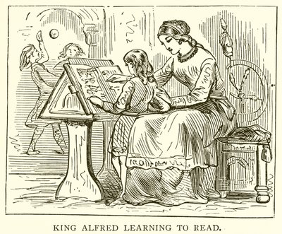 Král Alfréd se učí číst od English School