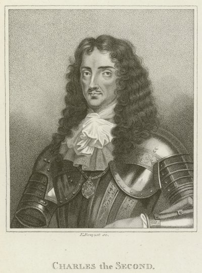 King Charles II (rytina) od English School