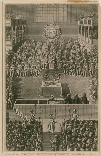 Král Karel I. před Nejvyšším soudem ve Whitehallu, 1648 od English School