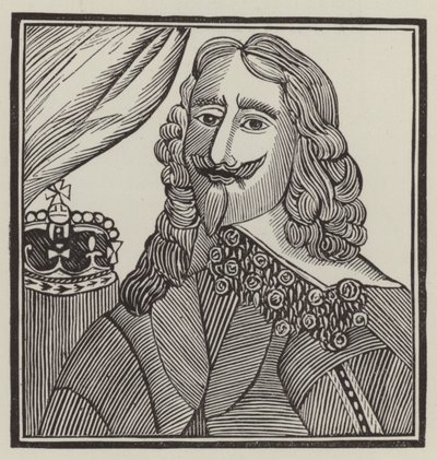 Král Karel I., mučedník (rytina) od English School