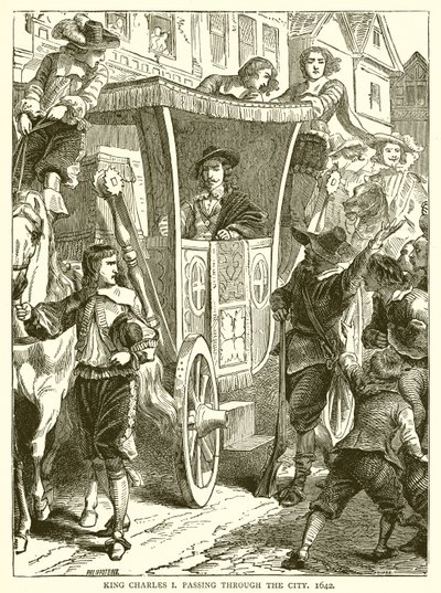 Král Karel I. procházející městem, 1642 od English School