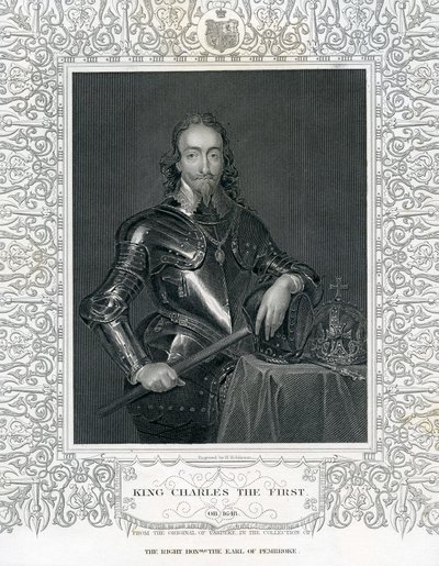 Král Karel První, vyrytý H. Robinsonem podle Van Dycka, 19. století od English School