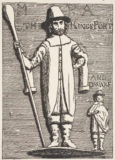 King Charles Porter a trpaslík ze starého basreliéfu od English School