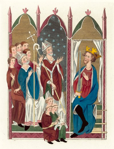 King Edward I (barevná rytina) od English School