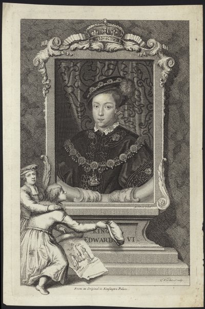 Anglický a irský král Edward VI od English School