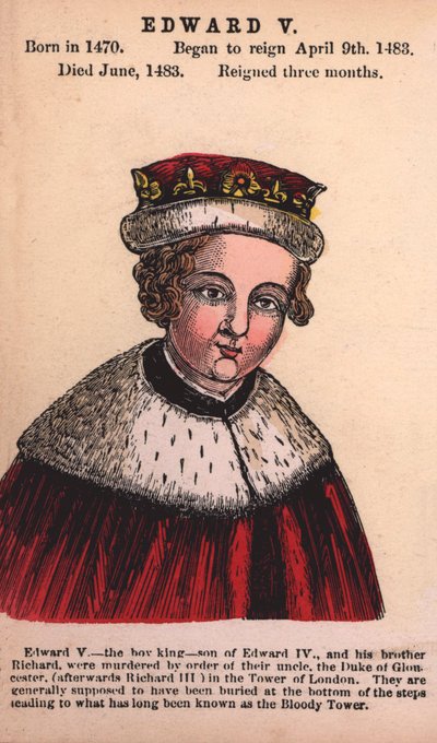 King Edward V (barevná rytina) od English School