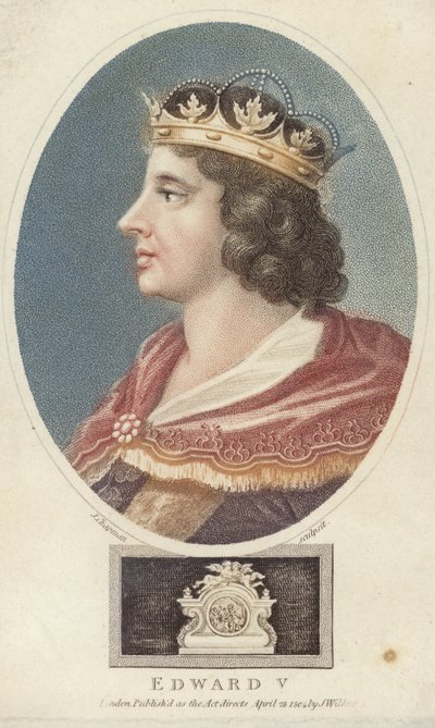 Anglický král Edward V. (barevná rytina) od English School