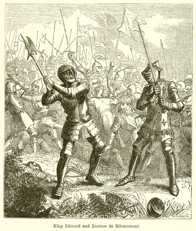 Král Edward a Eustace de Ribeaumont od English School