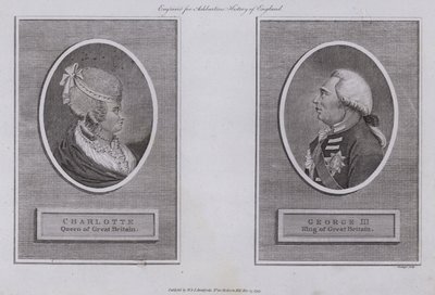 Král George III a královna Charlotte od English School