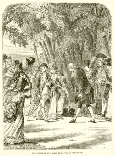 Král Jiří III. a královna Charlotte v Cheltenhamu od English School