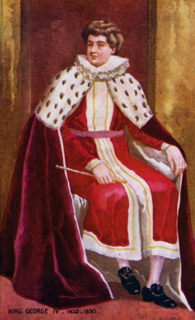 Král Jiří IV (barevná litografie) od English School
