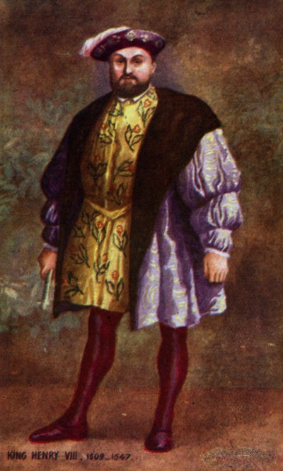 Král Jindřich VIII (barevná litografie) od English School