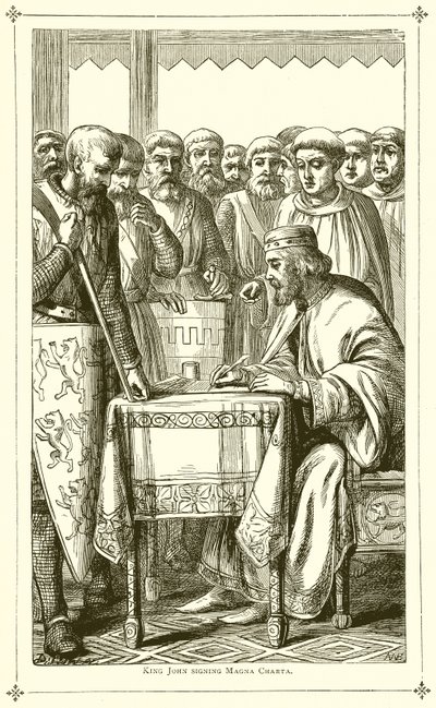 Král Jan podepisuje Magna Chartu od English School