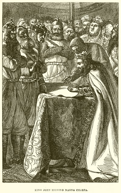 Král Jan podepisuje Magna Chartu od English School