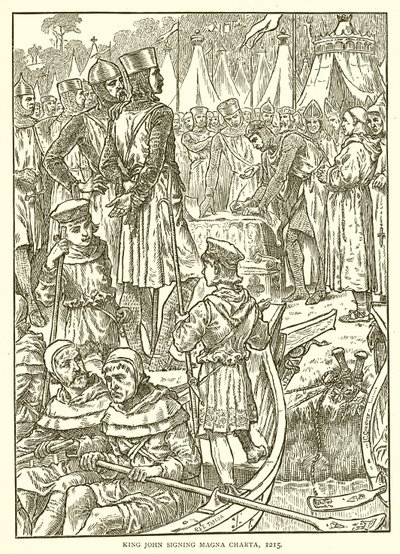 Král Jan podepisuje Magna Charta, 1215 od English School
