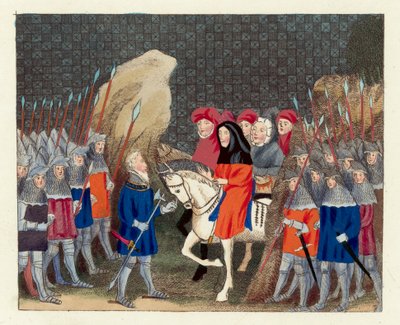 Král Richard II zrazen (barevná rytina) od English School