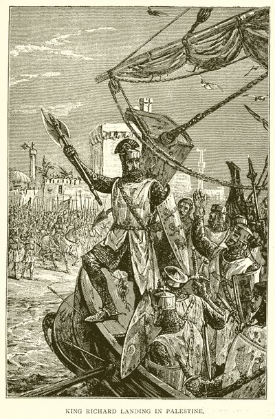Král Richard přistává v Palestině od English School