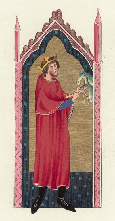 King Stephen (barevná rytina) od English School