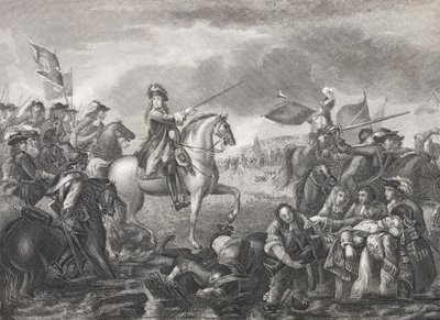 Král William III v bitvě u Boyne, 1690, z „Galerie historických portrétů“, publikované kolem roku 1880 od English School